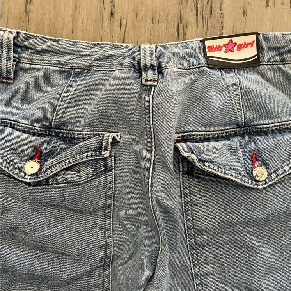 RARE Y2K Kik Girl Super Wide Cargo Jeans Size 3 - Picture 6 of 7